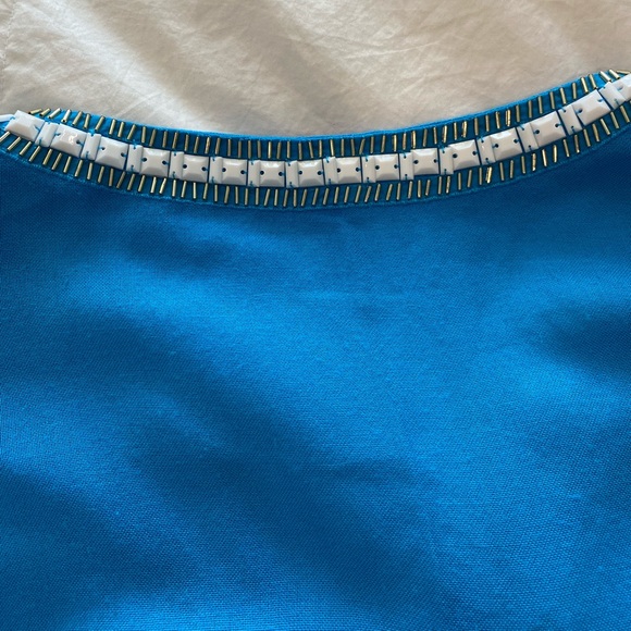 Lilly Pulitzer Valencia beaded tunic top turquoise - Picture 6 of 6